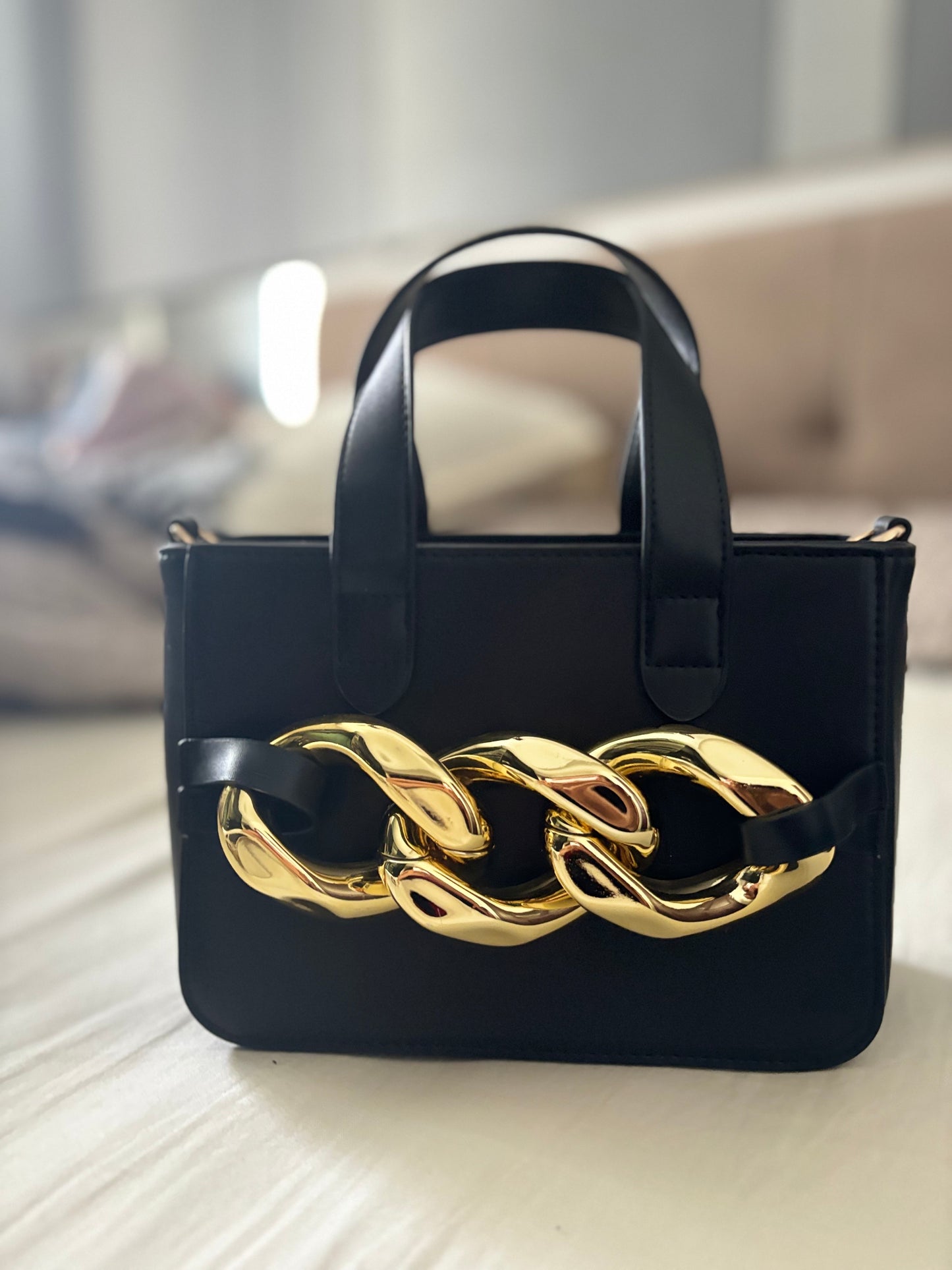 Havana Black and Golden Buckle bag